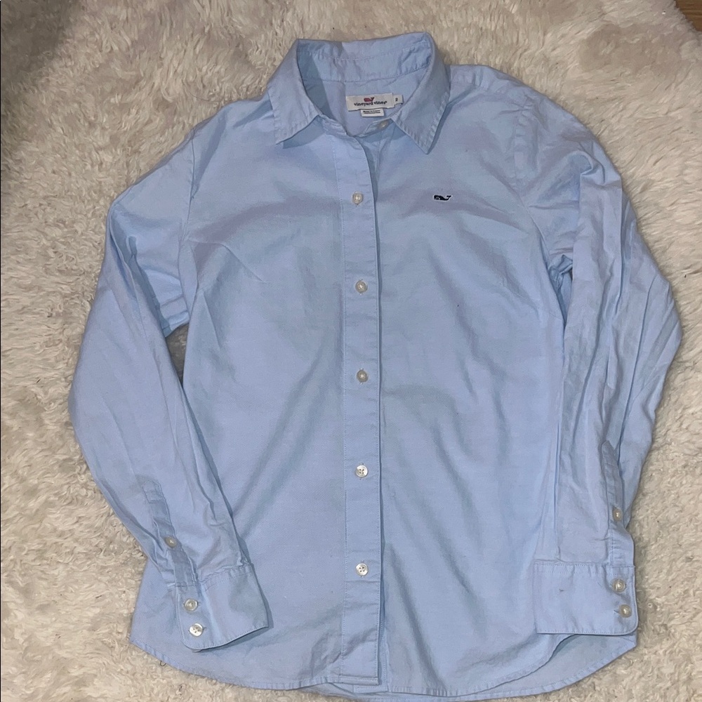 Vineyard Vines Womens Light Blue Button-Up Shirt